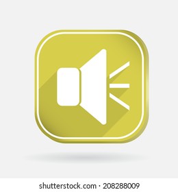 loudspeaker sign.  Color square icon