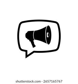 Diseño plano de Vector de icono de silueta de altavoz.