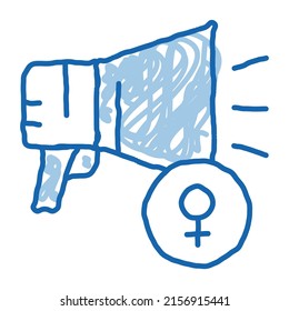 Loudspeaker sketch icon vector. Hand drawn blue doodle line art Loudspeaker sign. isolated symbol illustration