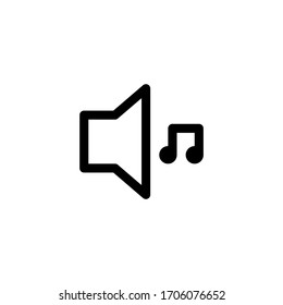 Loudspeaker Sound Music Active User Interface Outline Icon Logo Vector Illustration
