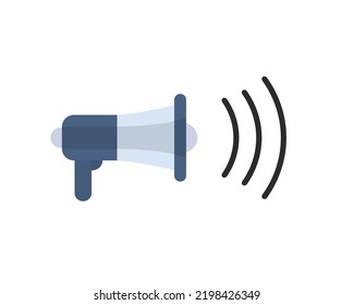 Loudspeaker with sound waves on a white background. Vector illustration