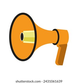 Loudspeaker. Speaker, announcement, advertisement, attract attention, promotion, sound, amplifier, microphone, mouthpiece, business, booster, PR, marketing, audience. Vector illustration