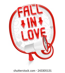 Loudspeaker speech balloon: Fall in love