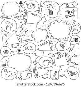 loudspeaker speech bubble doodle