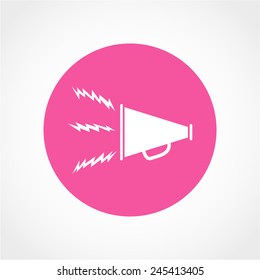 Loudspeaker strike symbol. Megaphone sign Icon Isolated on White Background