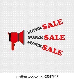 Loudspeaker super sale. vector illustration