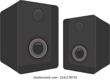 Loudspeaker system, illustration, vector on a white background.