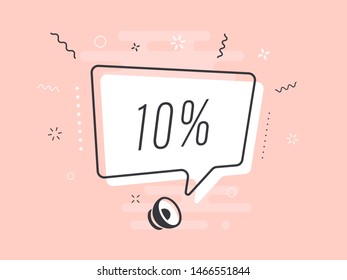 Loudspeaker with text '10%' on Quick Tips badge. Business concept for new ideas creativity and innovative solution. File has clipping path.
