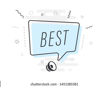 Loudspeaker with text 'best' on Quick Tips badge. Business concept for new ideas creativity and innovative solution. File has clipping path.