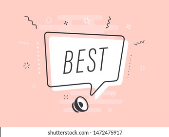 Loudspeaker with text 'best' on Quick Tips badge. Business concept for new ideas creativity and innovative solution. File has clipping path.
