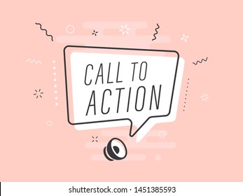 Loudspeaker with text 'call to action' on Quick Tips badge. Business concept for new ideas creativity and innovative solution. File has clipping path.