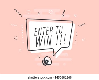Loudspeaker with text 'enter to win' on Quick Tips badge. Business concept for new ideas creativity and innovative solution. File has clipping path.