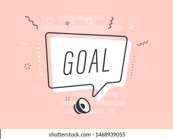Loudspeaker with text 'goal' on Quick Tips badge. Business concept for new ideas creativity and innovative solution. File has clipping path.