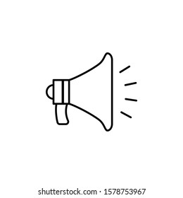 Loudspeaker thin line icon on white background. Vector illustration eps10.