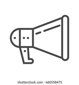 Loudspeaker Thin Line Vector Icon. Flat icon isolated on the white background. Editable EPS file. Vector illustration.