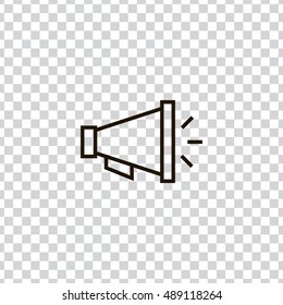 Loudspeaker transparent vector, clip art. Also useful as logo, web element, symbol, graphic image, silhouette and illustration. Compatible with ai, cdr, jpg, png, svg, pdf, ico and eps.