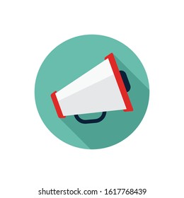 Loudspeaker vector flat icon with long shadow