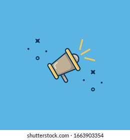 Loudspeaker vector. Flat style. Icon design. For sticker, web line page and more.