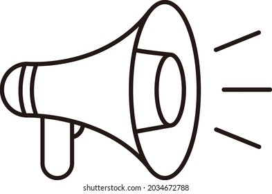 Loudspeaker vector icon for announce in public media. Loud speaker line symbol illustration