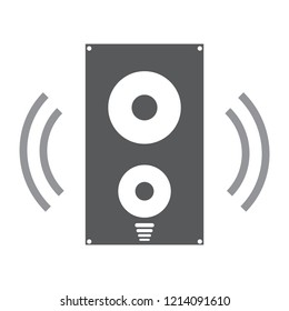 Loudspeaker vector icon, audio speaker icon. Solid icon isolated on white background.
