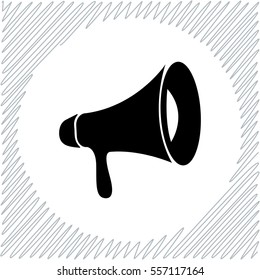 Loudspeaker vector icon - black  illustration