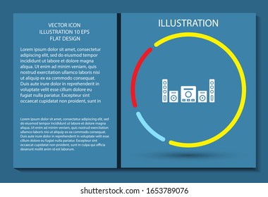 Loudspeaker vector icon , lorem ipsum Flat design