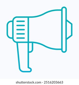 Loudspeaker Vector Icon, Megaphone Vector Icon, Isolated Lineal Gradient Vector Icon.