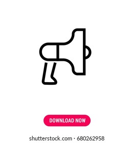 Loudspeaker vector icon, The outlined symbol of megaphone. Simple, modern flat vector illustration for mobile app, website or desktop app 