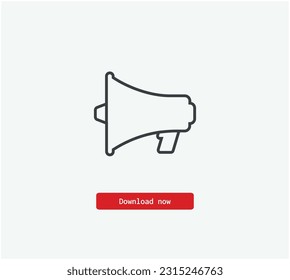 Loudspeaker vector icon. Symbol in Line Art Style for Design, Presentation, Website or Apps Elements, Logo. Pixel vector graphics - Vector