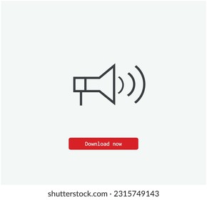 Icono vector altavoz. Símbolo en estilo de arte de línea para diseño, presentación, sitio web o elementos de aplicaciones, logotipo. Gráficos vectoriales de píxeles - Vector