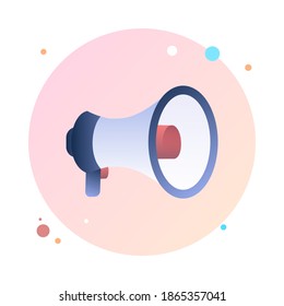 Icono de ilustración vectorial de altavoz. Diseño plano vectorial concepto de ilustración empresarial de campaña de marketing digital o marketing de medios sociales usando altavoces para sitios web y banners de promoción.