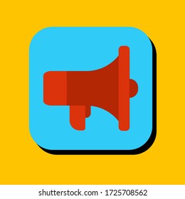 Icono de ilustración vectorial de altavoz. Icono de altavoz en forma bidimensional. El concepto de comunicación de anuncios y de información de anuncios usando un altavoz icono moderno.