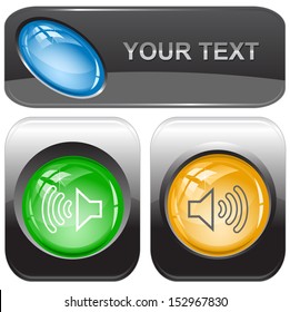 Loudspeaker. Vector internet buttons.