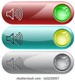 Altavoz. Botones de Internet vectores.