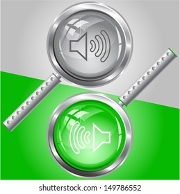 Altavoz. Vidrio de aumento vectorial.