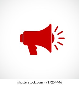 Loudspeaker vector silhouette pictogram on white background