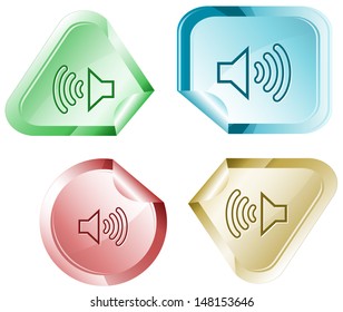 Loudspeaker. Vector sticker.