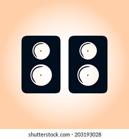  Loudspeakers, acoustics icon. Flat design style. Vector EPS 10.