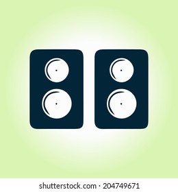  Loudspeakers, acoustics icon. Flat design style. Vector EPS 10.