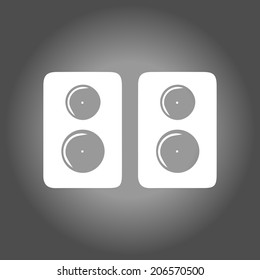  Loudspeakers, acoustics icon. Flat design style. Vector EPS 10.