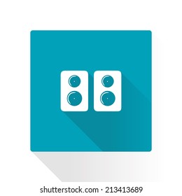 Loudspeakers, acoustics icon. Flat design style. Vector EPS 10.