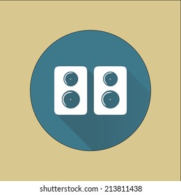  Loudspeakers, acoustics icon. Flat design style. Vector EPS 10.