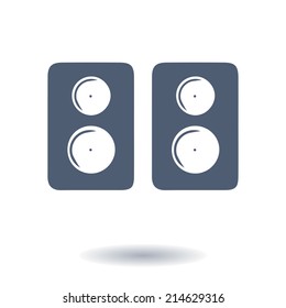  Loudspeakers, acoustics icon. Flat design style. Vector EPS 10.
