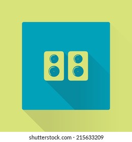  Loudspeakers, acoustics icon. Flat design style. Vector EPS 10.