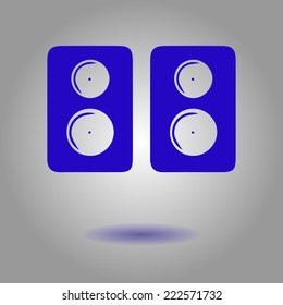  Loudspeakers, acoustics icon. Flat design style. Vector EPS 10.