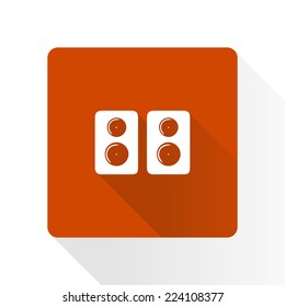  Loudspeakers, acoustics icon. Flat design style. Vector EPS 10.