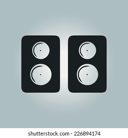  Loudspeakers, acoustics icon. Flat design style. Vector EPS 10.