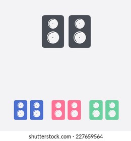  Loudspeakers, acoustics icon. Flat design style. Vector EPS 10.