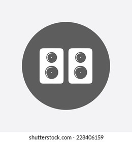  Loudspeakers, acoustics icon. Flat design style. Vector EPS 10.