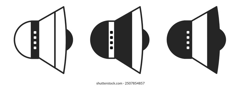 Icono de altavoces sobre fondo blanco. Ilustración de altavoces de logotipo de Vector.